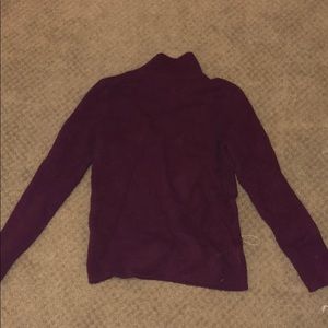Plum J-crew mock turtle neck sweater